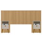 Kit Cabeceira Casal 240cm Celine Com Mesa De Cabeceira 01 Gaveta Loreta L05 Carvalho - Lyam Decor