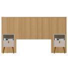 Kit Cabeceira Casal 240cm Com Mesa De Cabeceira Carvalho