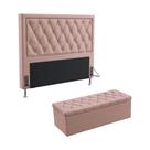 Kit Cabeceira Centaurus 140 Modulada Estofada e Calçadeira Sagitarius N-031 Veludo Rosê Claro Aradecor Kit Cabeceira Centaurus 140 Modulada Estofada e Calçadeira Sagitarius N-031 Veludo Rosê Claro Aradecor