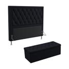 Kit Cabeceira Centaurus 160 Queen Decorativa e Calçadeira Sagitarius N-024 Veludo Preto Aradecor Kit Cabeceira Centaurus 160 Queen Decorativa e Calçadeira Sagitarius N-024 Veludo Preto Aradecor