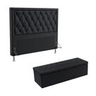Kit Cabeceira Centaurus 195 e Calçadeira Sagitarius N-022 Veludo Chumbo Aradecor Kit Cabeceira Centaurus 195 e Calçadeira Sagitarius N-022 Veludo Chumbo Aradecor