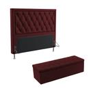 Kit Cabeceira Centaurus 195 King e Calçadeira Sagitarius N-034 Veludo Bordô Aradecor Kit Cabeceira Centaurus 195 King e Calçadeira Sagitarius N-034 Veludo Bordô Aradecor