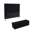 Kit Cabeceira Centaurus 195 Para Cama Box King e Calçadeira Sagitarius N-024 Veludo Preto Aradecor Kit Cabeceira Centaurus 195 Para Cama Box King e Calçadeira Sagitarius N-024 Veludo Preto Aradecor