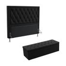 Kit Cabeceira Centaurus 195 Para Cama King e Calçadeira Sagitarius Sued Preto Aradecor Kit Cabeceira Centaurus 195 Para Cama King e Calçadeira Sagitarius Sued Preto Aradecor