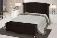Kit Cabeceira De Cama Box e Calçadeira Baú Malibu King 195 cm Suede Marrom Eli Móveis Kit Cabeceira De Cama Box e Calçadeira Baú Malibu King 195 cm Suede Marrom Eli Móveis