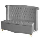 Kit Cabeceira De Cama Box e Calçadeira Baú Malibu Queen 160 cm Suede Prata Eli Móveis Kit Cabeceira De Cama Box e Calçadeira Baú Malibu Queen 160 cm Suede Prata Eli Móveis