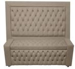 Kit Cabeceira De Cama Box e Calçadeira Baú Retro Capitonê Botão Encapados Casal 140 cm Suede Capuccino Do Lar Móveis
