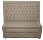 Kit Cabeceira De Cama Box e Calçadeira Baú Retro Capitonê Botão Encapados Casal 140 cm Suede Capuccino Eli Móveis