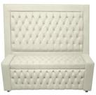 Kit Cabeceira De Cama Box e Calçadeira Baú Retro Capitonê Botão Encapados Queen 160 cm Suede Porcelana Eli Móveis