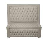 Kit Cabeceira De Cama Box e Calçadeira Baú Retro Capitonê Botão Encapados Queen 160 cm Suede Prata Do Lar Móveis