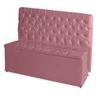 Kit Cabeceira De Cama e Calçadeira Baú Estrela Casal 140 cm Suede Capitonê Cor Rosa De Casa Móveis e Decoração