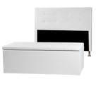 Kit Cabeceira e Calçadeira Baú Casal King 1,95m Berlim Material Sintético Branco Dal Poz Estofados