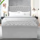 Kit Cabeceira e Calçadeira Baú Dubai Queen 160 cm - Veludo Cinza