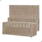 Kit Cabeceira e Calçadeira Baú Emma Suede King 195 cm Kit Cabeceira e Calçadeira Baú Emma Suede King 195 cm