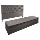 Kit Cabeceira e Calçadeira Baú King 1,95m Madrid Suede - Pallazio Kit Cabeceira e Calçadeira Baú King 1,95m Madrid Suede - Pallazio