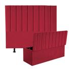Kit Cabeceira e Calçadeira Baú Queen 160cm Cancun Suede Vermelho - D A DECOR Kit Cabeceira e Calçadeira Baú Queen 160cm Cancun Suede Vermelho - D A DECOR