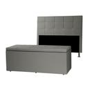 Kit Cabeceira e Calçadeira Baú Queen 1,60m Roma Corano Cinza - Pallazio