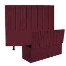 Kit Cabeceira e Calçadeira Baú Solteiro 90cm Carla Suede Bordo - D A DECOR
