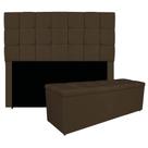 Kit Cabeceira e Calçadeira Manchester 140 cm Casal Suede - Doce Sonho Móveis Kit Cabeceira e Calçadeira Manchester 140 cm Casal Suede - Doce Sonho Móveis