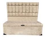 Kit Cabeceira e Recamier Imperium para Box Casal Suede Bege