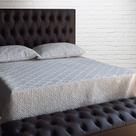Kit Cabeceira e Recamier Luna Capitonê Baú Casal Cama Box Marrom RBL Kit Cabeceira e Recamier Luna Capitonê Baú Casal Cama Box Marrom RBL