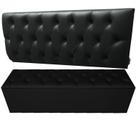 Kit Cabeceira e Recamier Luna Capitonê Baú Queen Cama Box Preto RBL Kit Cabeceira e Recamier Luna Capitonê Baú Queen Cama Box Preto RBL