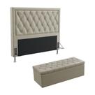 Kit Cabeceira Estofada Centaurus 160 Para Cama Queen e Calçadeira Sagitarius Bege Aradecor Kit Cabeceira Estofada Centaurus 160 Para Cama Queen e Calçadeira Sagitarius Bege Aradecor