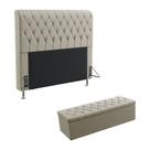 Kit Cabeceira Estofada Para Cama Box Bellatrix 195 Para Cama King e Calçadeira Sagitarius Bege Aradeco Kit Cabeceira Estofada Para Cama Box Bellatrix 195 Para Cama King e Calçadeira Sagitarius Bege Aradeco