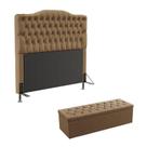 Kit Cabeceira Estofada Para Cama Box Pollux e Calçadeira Sagitarius 195 Para Cama King Sued Capuccino Aradecor Kit Cabeceira Estofada Para Cama Box Pollux e Calçadeira Sagitarius 195 Para Cama King Sued Capuccino Aradecor