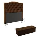Kit Cabeceira Estofada Pollux e Calçadeira Sagitarius 195 Para Cama King Marrom Aradecor Kit Cabeceira Estofada Pollux e Calçadeira Sagitarius 195 Para Cama King Marrom Aradecor