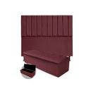 Kit Cabeceira King Cancun 195 cm Mais Calçadeira Cancun 195 cm Suede Bordo Kit Cabeceira King Cancun 195 cm Mais Calçadeira Cancun 195 cm Suede Bordo