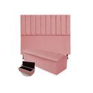 Kit Cabeceira King Cancun 195 cm Mais Calçadeira Cancun 195 cm Suede Rosa Kit Cabeceira King Cancun 195 cm Mais Calçadeira Cancun 195 cm Suede Rosa