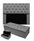 Kit cabeceira lady mais calçadeira 1,00cm suede cinza Kit cabeceira lady mais calçadeira 1,00cm suede cinza