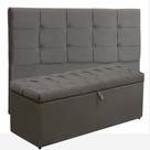 Kit Cabeceira Mel + Calçadeira Itália Solteiro 90 CM Suede Cinza - D A Decor