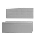 Kit Cabeceira Painel e Calçadeira Baú King 1,95m Roma Material Sintético Cinza SKY MOBILE