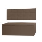 Kit Cabeceira Painel e Calçadeira Baú Queen 1,60m Roma Material Sintético Marrom SKY MOBILE Kit Cabeceira Painel e Calçadeira Baú Queen 1,60m Roma Material Sintético Marrom SKY MOBILE