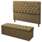 Kit Cabeceira Paris+ Calçadeira Itália Queen 160 CM Suede Camurça - D A Decor