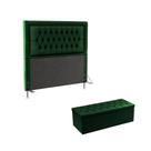 Kit Cabeceira Pegasus 160 Para Cama Box Queen e Calçadeira Sagitarius N-026 Veludo Verde Aradecor Kit Cabeceira Pegasus 160 Para Cama Box Queen e Calçadeira Sagitarius N-026 Veludo Verde Aradecor