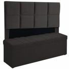 Kit Cabeceira Poliana+ Calçadeira Kiara King 195 CM Suede Preto - D A Decor