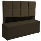 Kit Cabeceira Poliana+ Calçadeira Kiara Queen 160 CM Suede Marrom - D A Decor