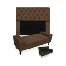 Kit Cabeceira Queen Lady 160 cm Mais Calçadeira Felix 160 cm Suede Marrom