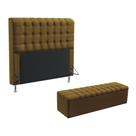 Kit Cabeceira Rana 160 Queen e Calçadeira Alpha N-028 Veludo Marrom Claro Aradecor Kit Cabeceira Rana 160 Queen e Calçadeira Alpha N-028 Veludo Marrom Claro Aradecor