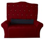 Kit Cabeceira + Recamier Luxo Com Botões Strass Estofada Para Cama Casal Queen 158 Cm - Suede - Sv Decor