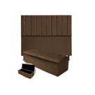 Kit Cabeceira Solteiro Cancun 90 cm E Calçadeira Cancun 90 cm Suede Marrom Kit Cabeceira Solteiro Cancun 90 cm E Calçadeira Cancun 90 cm Suede Marrom