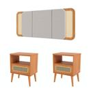 Kit Cabeceira Tela Natural 170cm + 2 Mesas de Cabeceira MDF Kit Cabeceira Tela Natural 170cm + 2 Mesas de Cabeceira MDF