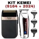 KIT Cabeleireiro KEMEI 2024 + 9164 ideal para cortes detalhados