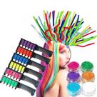 Kit Cabelo Maluco: Tiara Molinha + Giz Tintura Temporária 6 Cores + 6 Cores Glitter = 13 Produtos