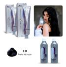 Kit Cabelos Preto Azulado (2 Colorações 1.0 + 2 Ox) Mairibel