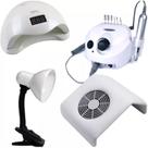 Kit Cabine Luminaria Lixa elétrica Aspirador de Pó de Unha
