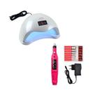 Kit Cabine Sun 5 Led/uv + Lixadeira Elétrica Bivolt